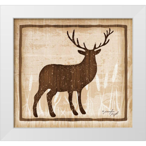 Elk White Modern Wood Framed Art Print by Pugh, Jennifer