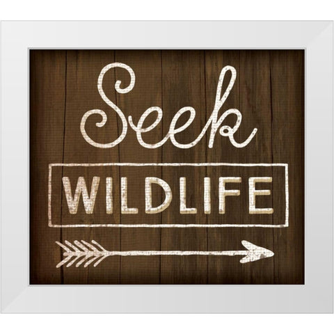 Seek Wildlife White Modern Wood Framed Art Print by Pugh, Jennifer