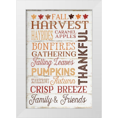 Fall Harvest White Modern Wood Framed Art Print by Pugh, Jennifer