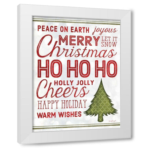 Christmas with Tree White Modern Wood Framed Art Print by Pugh, Jennifer