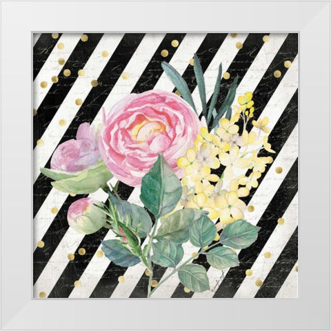 BW Floral II White Modern Wood Framed Art Print by Pugh, Jennifer