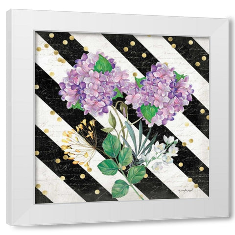 BW Floral III White Modern Wood Framed Art Print by Pugh, Jennifer