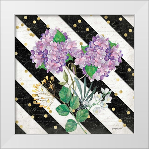 BW Floral III White Modern Wood Framed Art Print by Pugh, Jennifer