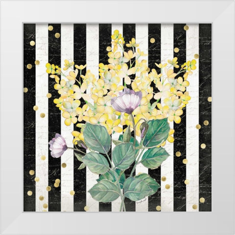 BW Floral IV White Modern Wood Framed Art Print by Pugh, Jennifer