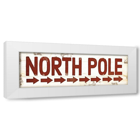 North Pole Christmas White Modern Wood Framed Art Print by Pugh, Jennifer