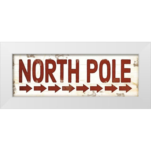 North Pole Christmas White Modern Wood Framed Art Print by Pugh, Jennifer