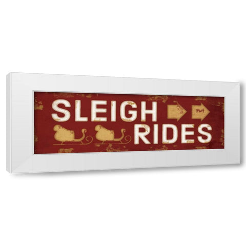 Sleigh Rides Christmas White Modern Wood Framed Art Print by Pugh, Jennifer