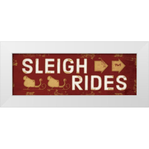 Sleigh Rides Christmas White Modern Wood Framed Art Print by Pugh, Jennifer