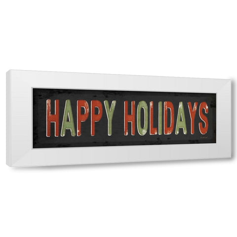 Happy Holidays Christmas White Modern Wood Framed Art Print by Pugh, Jennifer