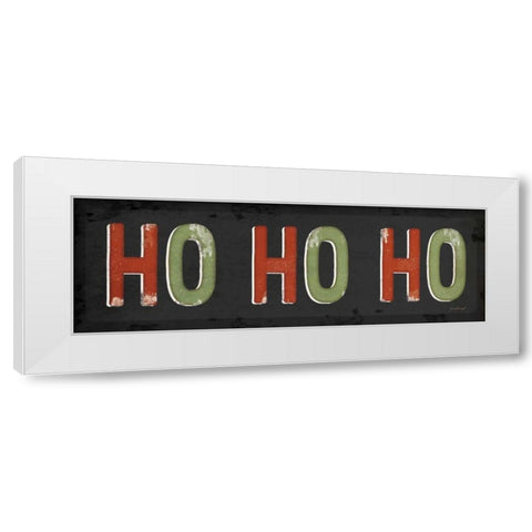 Ho Ho Ho Christmas White Modern Wood Framed Art Print by Pugh, Jennifer