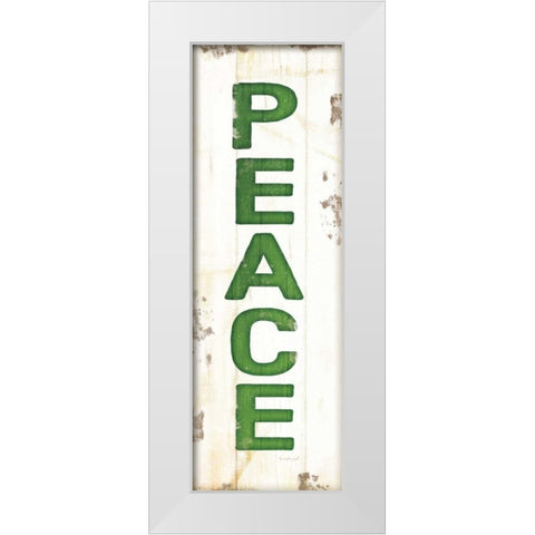 Peace Christmas White Modern Wood Framed Art Print by Pugh, Jennifer