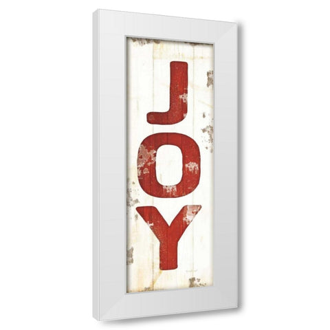 Joy Christmas White Modern Wood Framed Art Print by Pugh, Jennifer