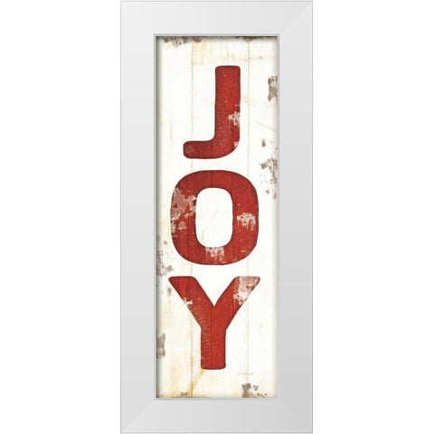 Joy Christmas White Modern Wood Framed Art Print by Pugh, Jennifer