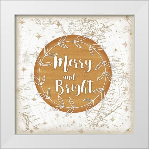 Merry and Bright White Modern Wood Framed Art Print by Pugh, Jennifer