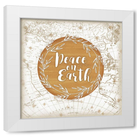 Peace on Earth White Modern Wood Framed Art Print by Pugh, Jennifer