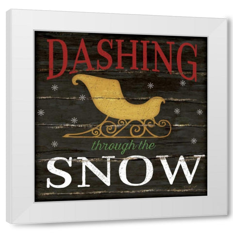 Dashing Through the Snow White Modern Wood Framed Art Print by Pugh, Jennifer