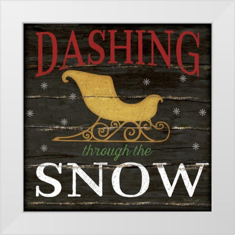 Dashing Through the Snow White Modern Wood Framed Art Print by Pugh, Jennifer