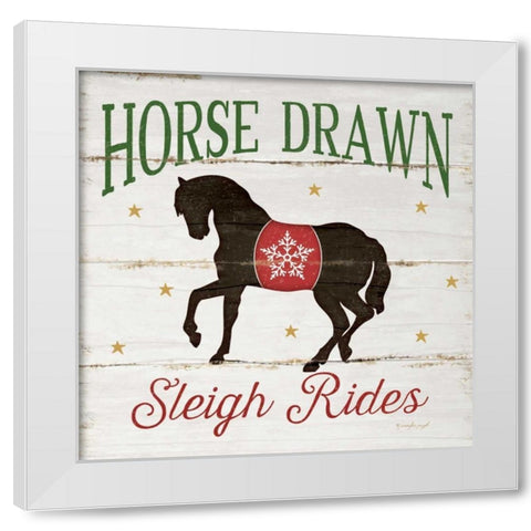 Horse Drawn Sleigh Rides White Modern Wood Framed Art Print by Pugh, Jennifer