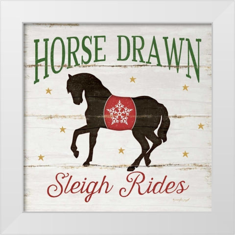 Horse Drawn Sleigh Rides White Modern Wood Framed Art Print by Pugh, Jennifer