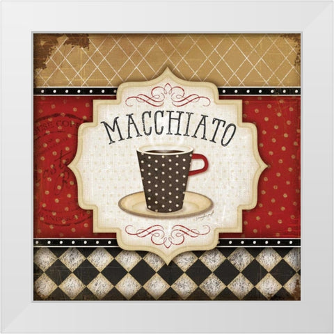 Macchiato White Modern Wood Framed Art Print by Pugh, Jennifer