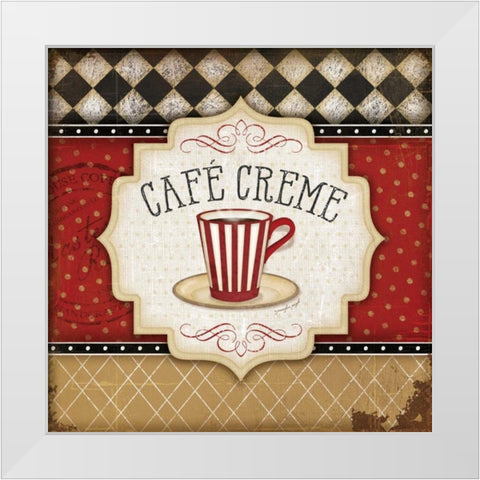 Cafe Creme White Modern Wood Framed Art Print by Pugh, Jennifer