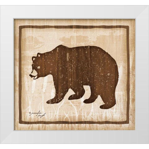 Bear White Modern Wood Framed Art Print by Pugh, Jennifer