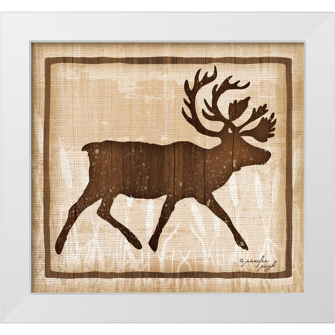 Elk White Modern Wood Framed Art Print by Pugh, Jennifer