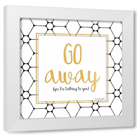 Go Away White Modern Wood Framed Art Print by Pugh, Jennifer