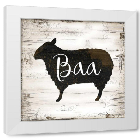 Farmhouse Sheep White Modern Wood Framed Art Print by Pugh, Jennifer