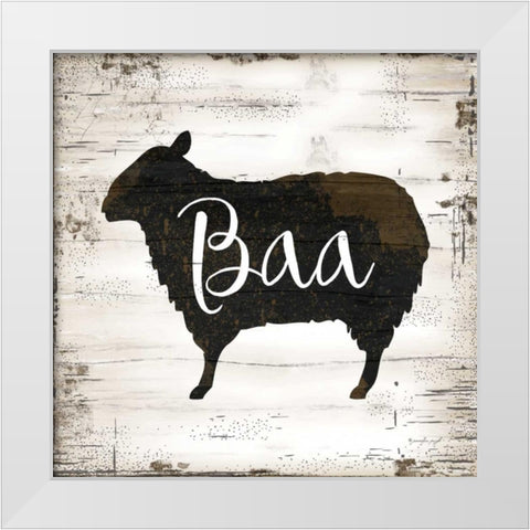 Farmhouse Sheep White Modern Wood Framed Art Print by Pugh, Jennifer