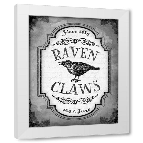 Raven Claws White Modern Wood Framed Art Print by Pugh, Jennifer