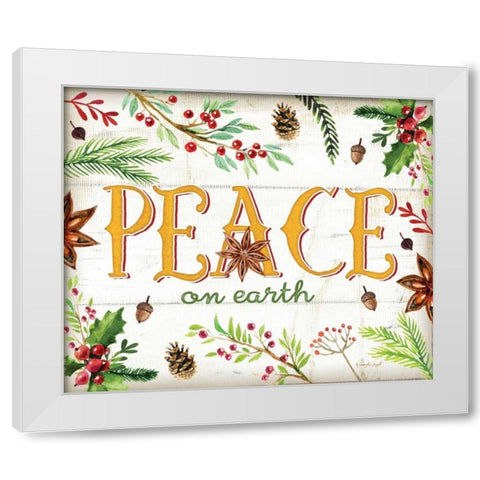 Peace White Modern Wood Framed Art Print by Pugh, Jennifer