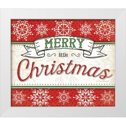 Merry Little Christmas White Modern Wood Framed Art Print by Pugh, Jennifer