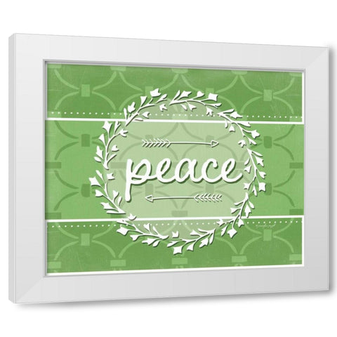 Peace White Modern Wood Framed Art Print by Pugh, Jennifer