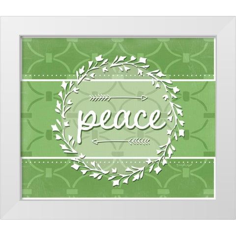 Peace White Modern Wood Framed Art Print by Pugh, Jennifer