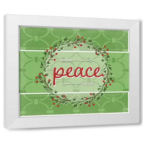 Peace White Modern Wood Framed Art Print by Pugh, Jennifer