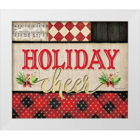 Holiday Cheer Plaid White Modern Wood Framed Art Print by Pugh, Jennifer