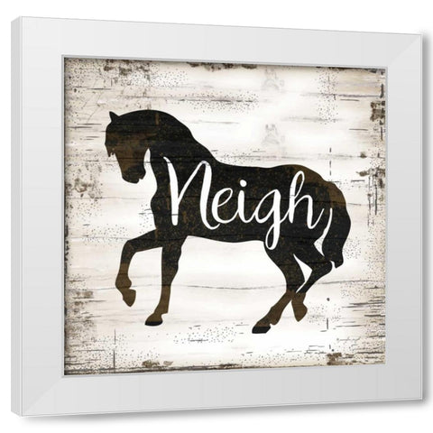 Farmhouse Horse White Modern Wood Framed Art Print by Pugh, Jennifer