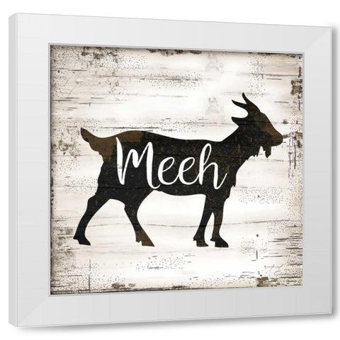 Farmhouse Goat White Modern Wood Framed Art Print by Pugh, Jennifer