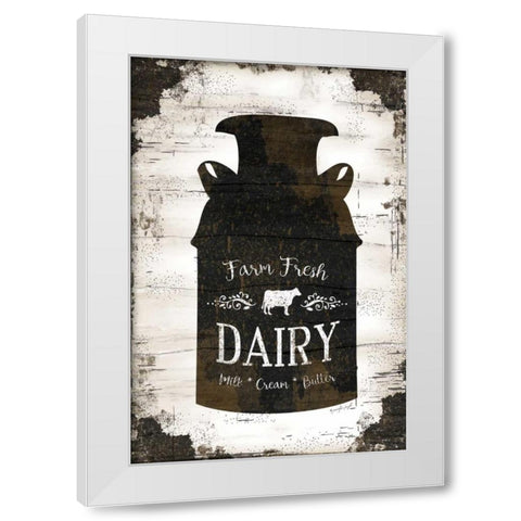 Farmhouse Milk Can White Modern Wood Framed Art Print by Pugh, Jennifer