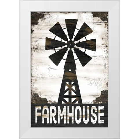 Farmhouse Windmill White Modern Wood Framed Art Print by Pugh, Jennifer