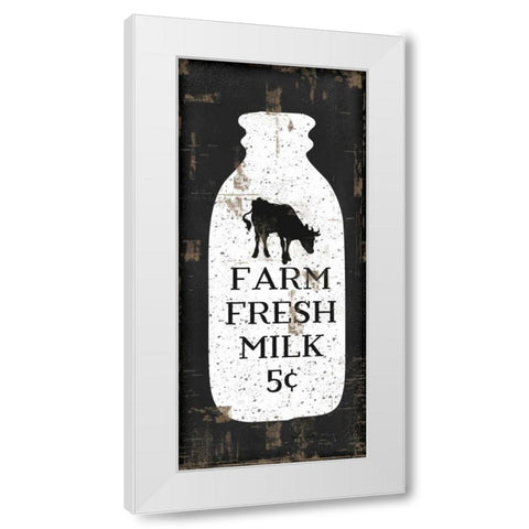 Farmhouse Milk Bottle White Modern Wood Framed Art Print by Pugh, Jennifer