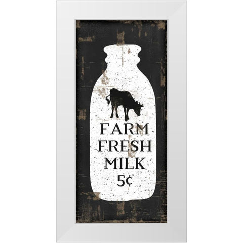 Farmhouse Milk Bottle White Modern Wood Framed Art Print by Pugh, Jennifer