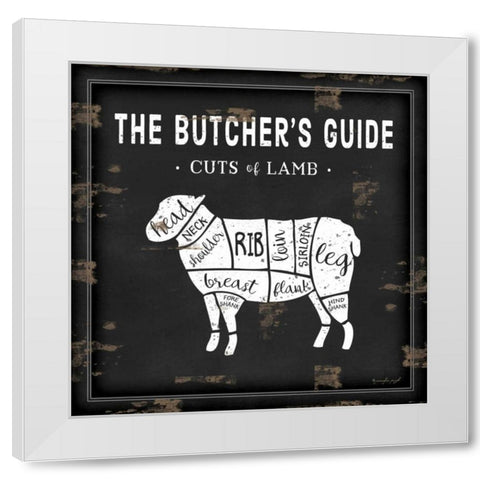 Butchers Guide Lamb White Modern Wood Framed Art Print by Pugh, Jennifer