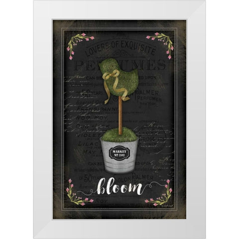 Topiary Chick White Modern Wood Framed Art Print by Pugh, Jennifer