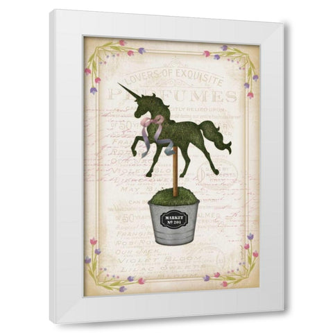 Topiary Unicorn I White Modern Wood Framed Art Print by Pugh, Jennifer