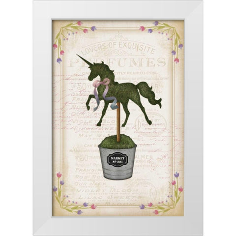 Topiary Unicorn I White Modern Wood Framed Art Print by Pugh, Jennifer