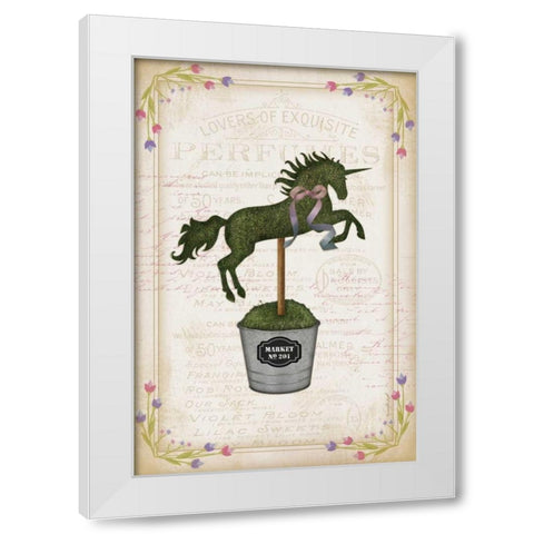 Topiary Unicorn II White Modern Wood Framed Art Print by Pugh, Jennifer