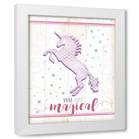 Magical Unicorn White Modern Wood Framed Art Print by Pugh, Jennifer