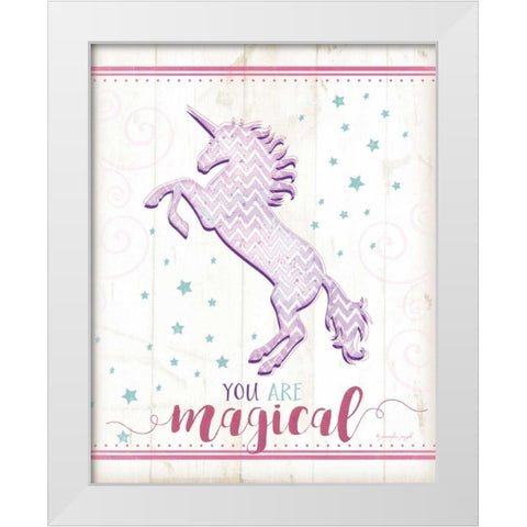 Magical Unicorn White Modern Wood Framed Art Print by Pugh, Jennifer